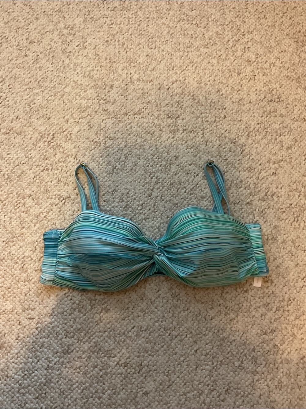 Helen Jon Swim Bikini Top Twist Twisted Front Shoulder Straps Womens Large D Cup